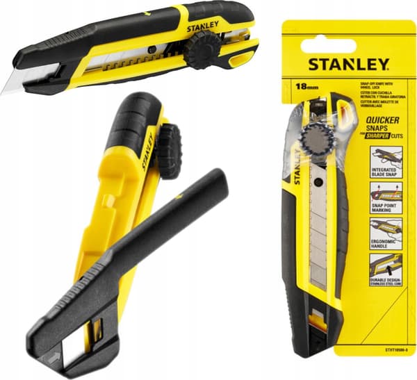 STANLEY KNIV 18mm MED AFISOLERINGSSYSTEM LÅSEHJUL