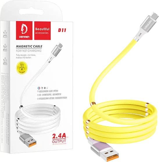 USB-kabel Denmen USB-A - USB-C 1 m Gul (29365)