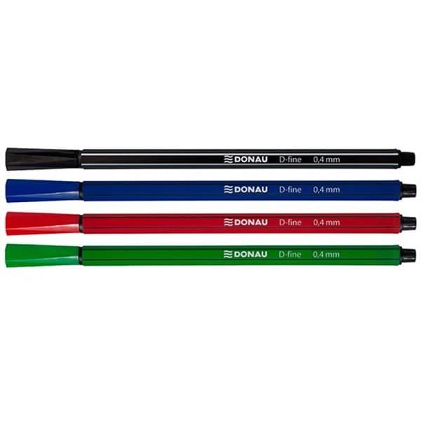 Donau D-Fine fineliner, 4 stk. (7362904PL-99)