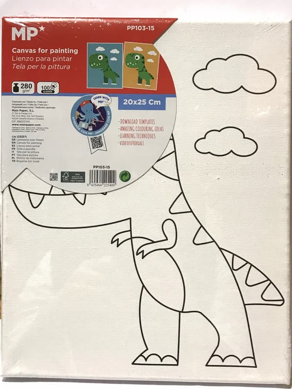 Dinosaurusmaalauskangas 20x25