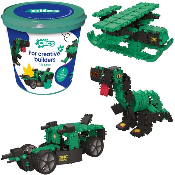 CLICS Dino Bucket Blocks 4 suurta pyörää CB-189