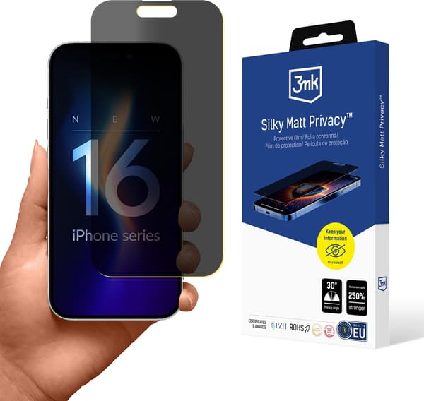 Apple iPhone 16 Plus - 3mk Silky Matt Privacy