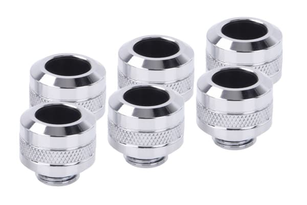 Alphacool Icicle Pro Connector 13mm Hardtube-forbinder G1/4, 6-pak - Krom