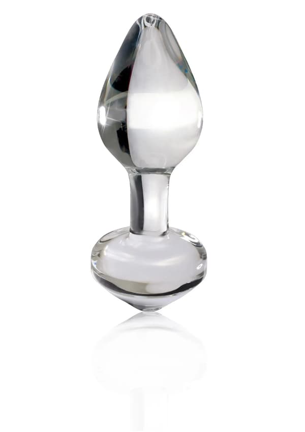 Transparent analplugg i glas 8cm