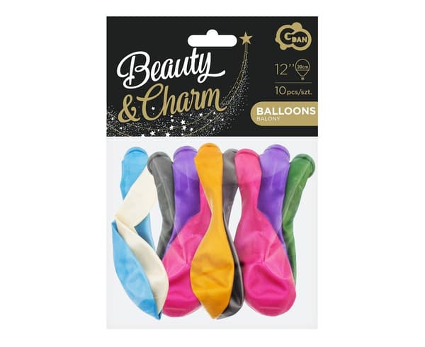 Kauneusilmapallot & Charm Metallic Mix 12\"/10kpl