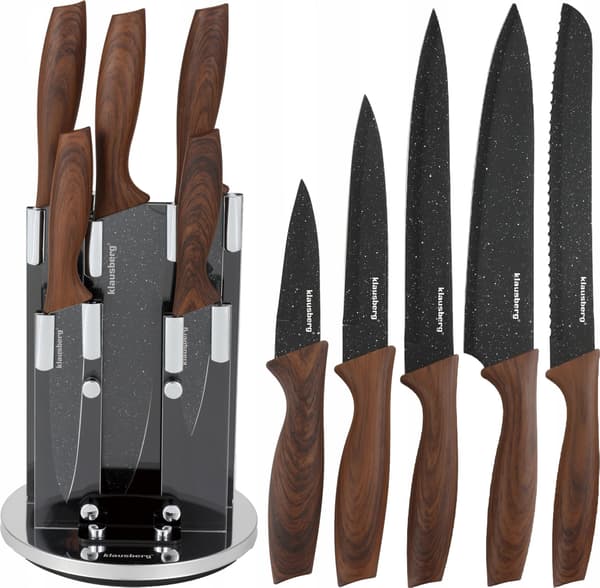 SÆT MED 5 KØKKENKNIVE I STATIV KLAUSBERG KB-7615