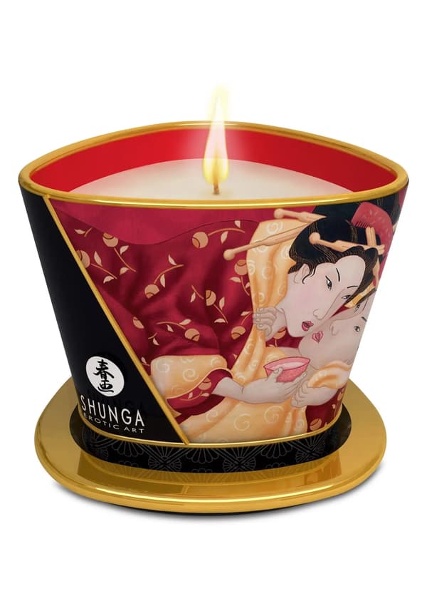 Massage Stearinlys Jordbær Shunga (170 ml)