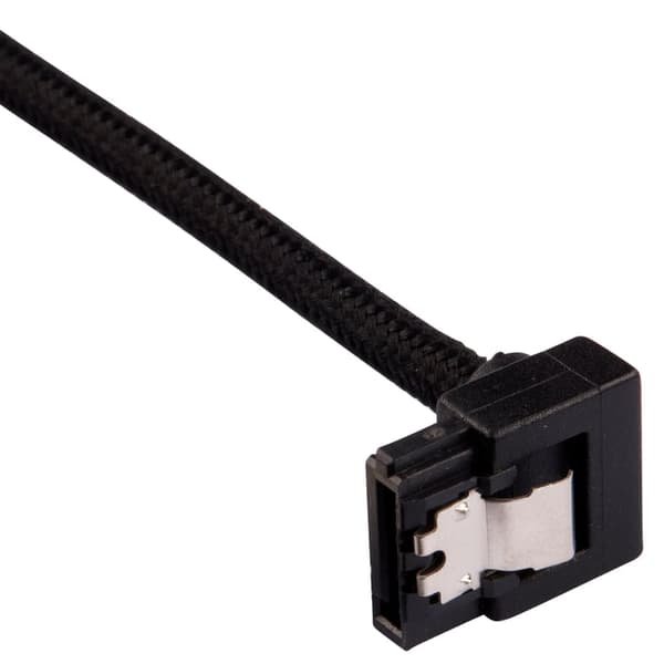 CORSAIR Premium sleeved SATA-kabel med 90° stik 2-pak - Sort