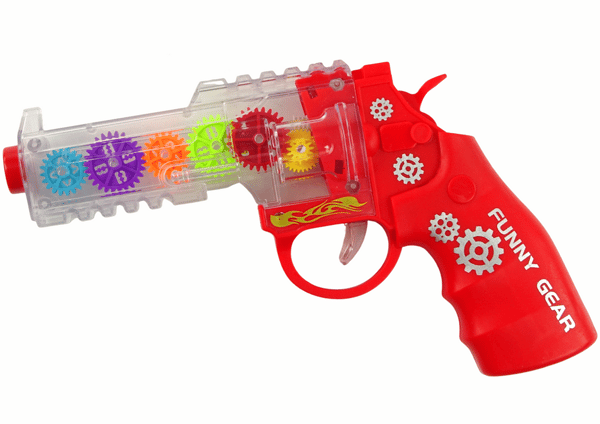 Röd pistol med ljus och ljud