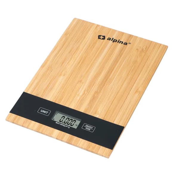 Alpina - Digital köksvåg i bambu 5 kg