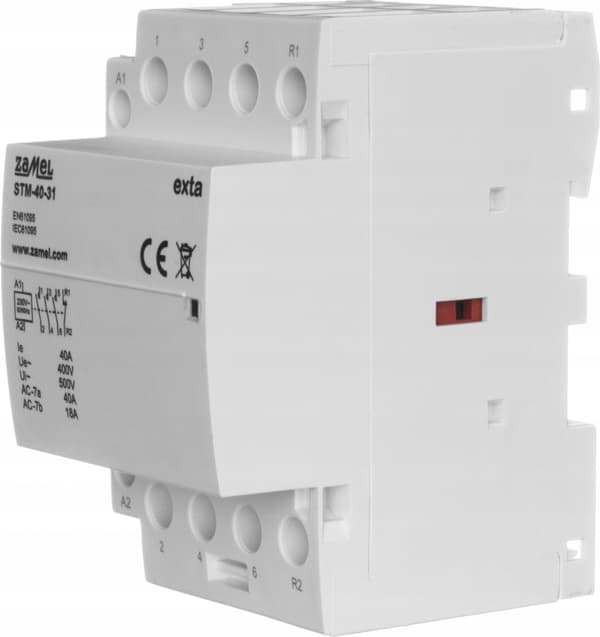 Modulär kontaktorspole 40A 230V AC 3xNO 1xNC TH35 EXTA