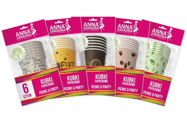Anna Zaradna Papirkopper 200 ml, 6 stk., mix af farver