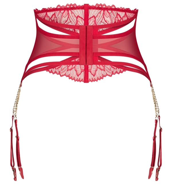 Obsessive Matildea Dybrød Strømpeholder L/XL Justerbart Design