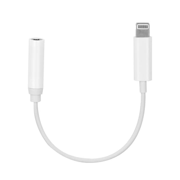 Adapter AUX Lightning (hane) till Jack 3,5 mm (hona) vit