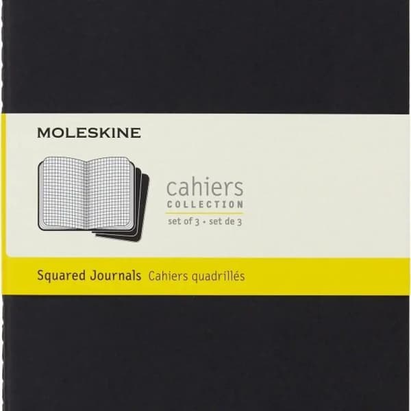 Notesbog 13x21 gitter 40K sort (3 stk) MOLESKINE