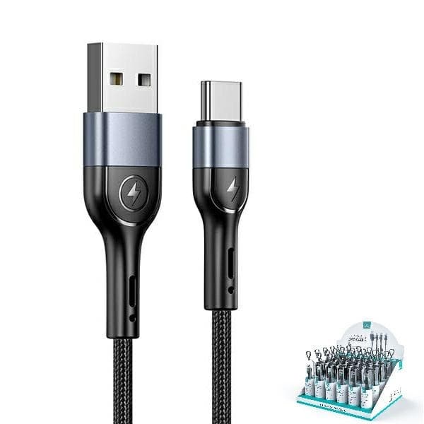 USAMS U55 2A USB-C flettet kabel 1 stk til U55 sort sæt