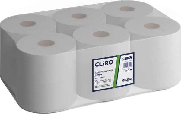 Cliro Cliro - Toalettpapper, 2-lager, returpapper, 135 m, 12 rullar - 65% vitt