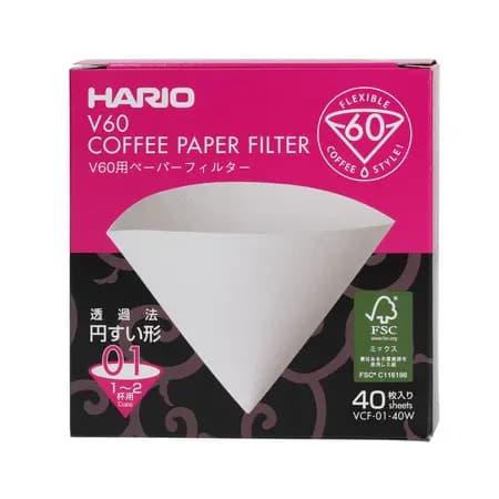 Hario-suodattimet Dripa V60-01:lle - 40 kappaletta