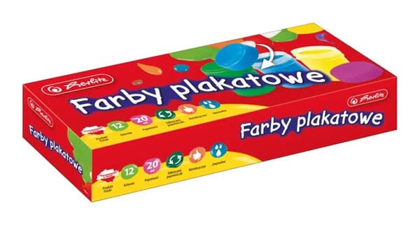 Skoleplakatmaling 12 farver x 20 ml