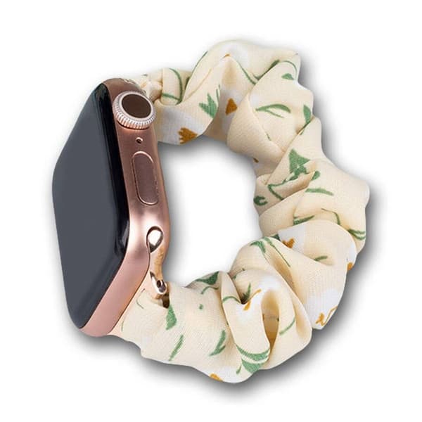 Stofarmbånd til Apple Watch 42/44/45 mm, elastisk armbånd – Gul
