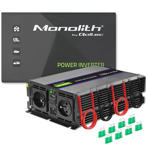 Qoltec Spændingsomformer Monolith 4000 MS Wave | 12V til 230V | 2000/4000W | USB