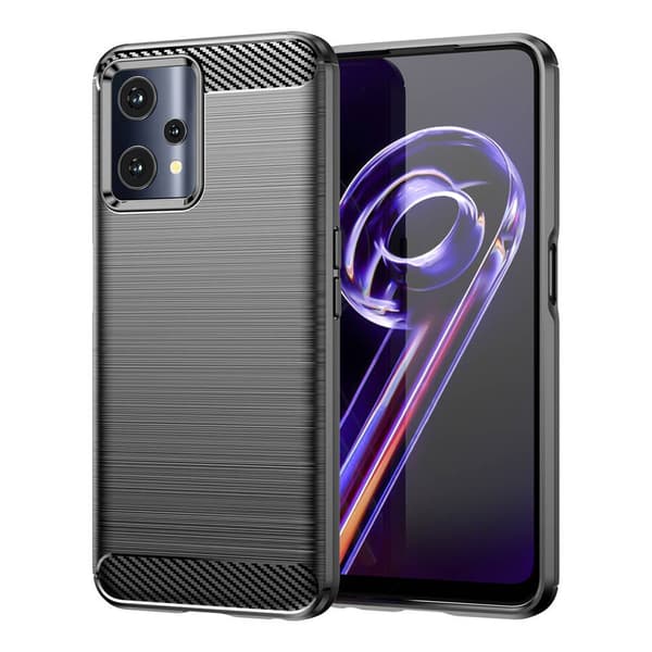 Carbon Cover Fleksibelt Cover Realme 9 Pro sort