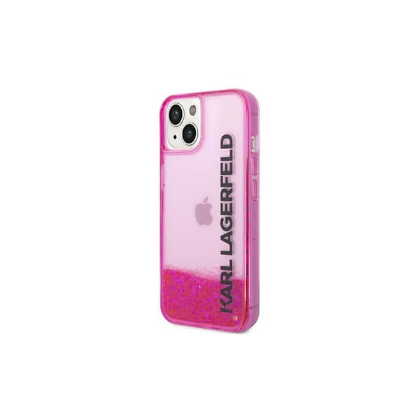 Karl Lagerfeld Liquid Glitter Elong Cover til iPhone 14 Pro - Pink