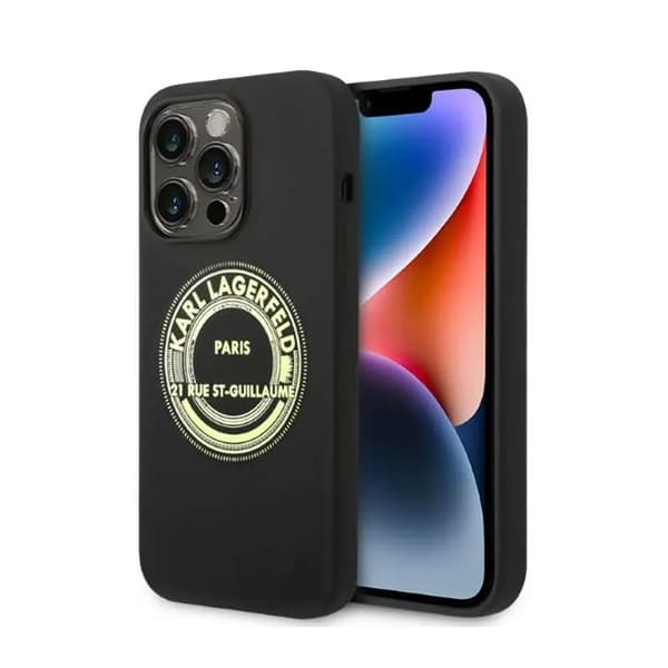 Karl Lagerfeld Silikone RSG Cover til iPhone 14 Pro – Sort