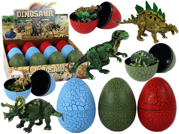 Ägg Dinosauriefigur 9cm 3 Färger