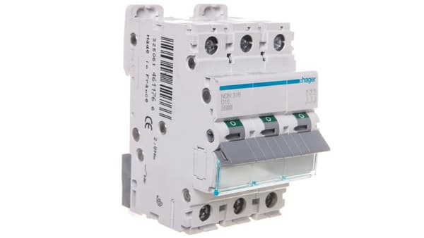 Hager-adapterikytkin 3P D 16A 10kA AC (NDN316)