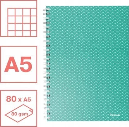 Esselte Muistikirja Colour'Breeze A5 ruudutettu vihreä