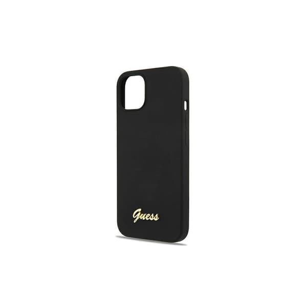 Guess GUHMP13LLSLMGBK iPhone 13 Pro / 13 6.1\" sort/sort Hardcase Silikone Script Guld Logo MagSafe