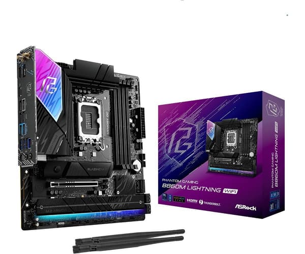 ASRock Phantom Gaming B860M LIGHTNING WIFI - moderkort - micro ATX - LGA1851 Socket - B860