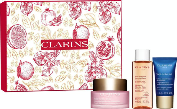 Clarins CLARINS SÆT (MULTI ACTIVE DAGCREME 50ML + MULTI ACTIVE NATCREME 15ML + RENSE MICELLAR VAND 50ML)