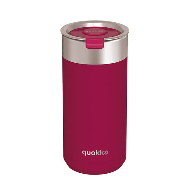 Quokka Boost Kaffekrus - Termokrus i rustfrit stål med infuser 400 ml (Mørkerød)