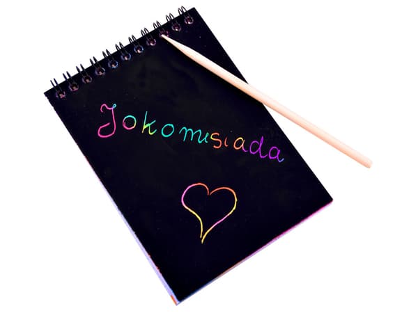 Notesbog Regnbue skrabelod med ZA3913 stylus