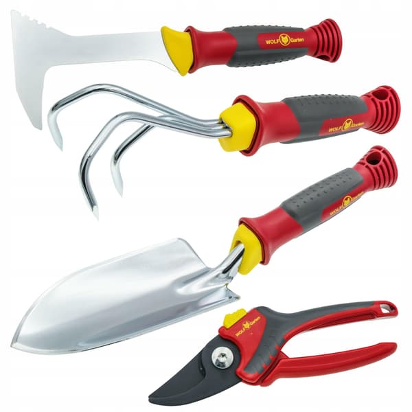 Wolf-Garten Handverktygsset Sekatör + Liten spade + Luftare + Skrapa