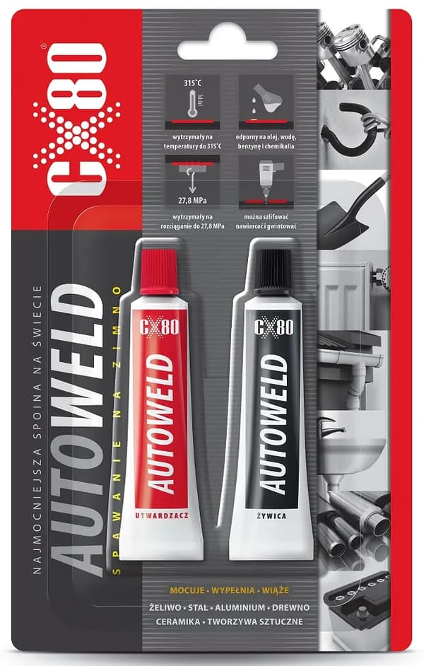 Kylmäliimaus Auto Weld 2x27ml CX80