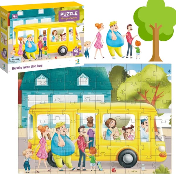 Puslespil 60 Travlhed nær bussen
