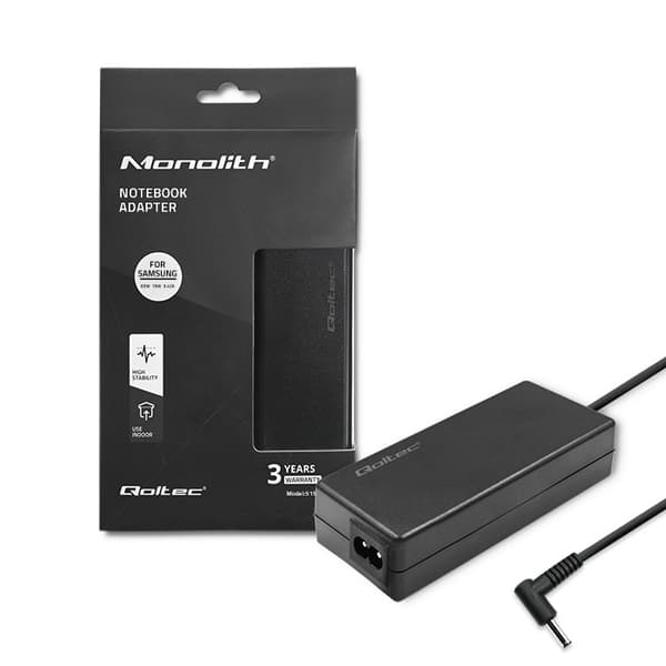 Qoltec Laptopadapter til Samsung PREMIUM 65W | 19V | 3.42A | 3.0*1.0