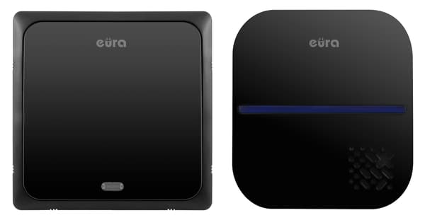 TRÅDLØS DØRKLOKKE “EURA” WDP-84H2 “BLUES” batterifri SORT