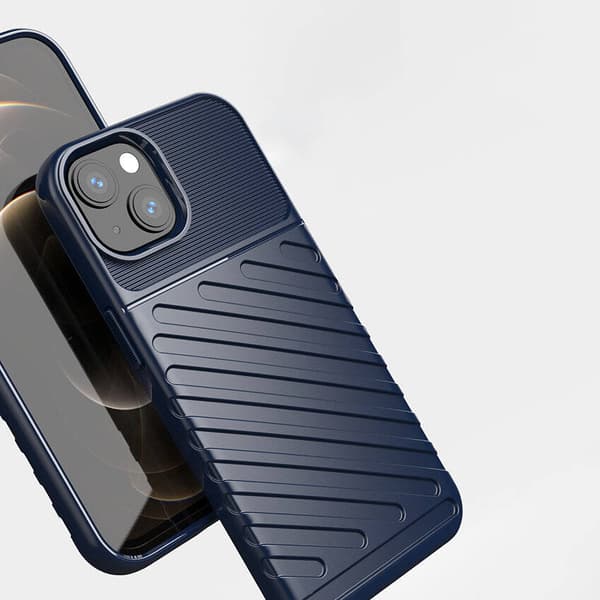 Thunder Case Flexibelt Robust Pansar Mobilskal TPU Skyddsfodral för iPhone 13 mini blå