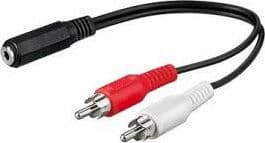 PremiumCord-kaapeli Jack 3,5 mm - RCA (Cinch) x2 0,2 m musta (kjackcinb02)