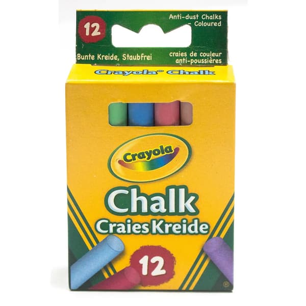 Färgad krita som inte dammar, 12 färger CRAYOLA