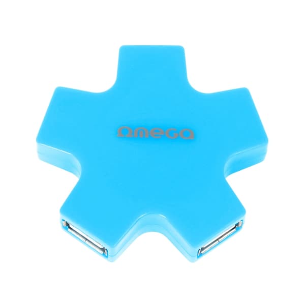 OMEGA USB 2.0 HUB 4 PORT STJERNE BLÅ [43520]