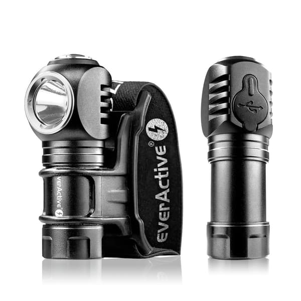 EverActive FL-55R Dripple Genopladelig Hånd-/Pandelampe LED Lommelygte