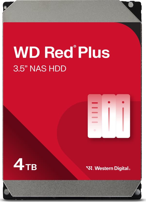 WD hårddisk Red Plus WD40EFPX - 4 TB - 3.5\" - SATA 6 GB/s