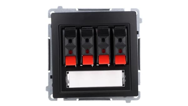 Simon Basic 4x kaiutinliitäntä kuvauskentällä (moduuli). 4 kaiuttimen liittämiseen musta BMGL34.01/49