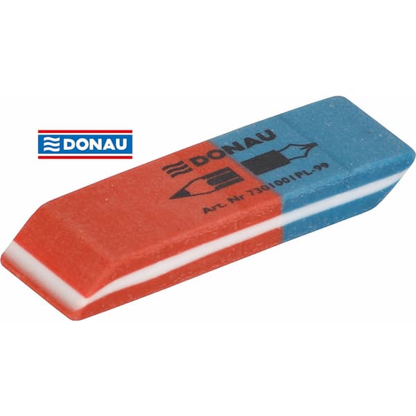 Donau Multifunktionel Viskelæder 57x19x8mm blå-rød