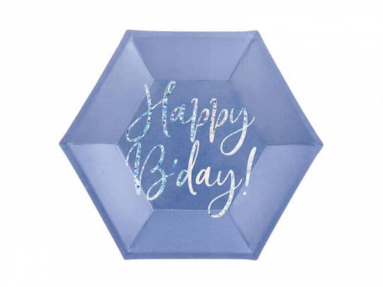 Happy B'day Tallrikar! , marinblå, 20 cm (1 st/6 st)